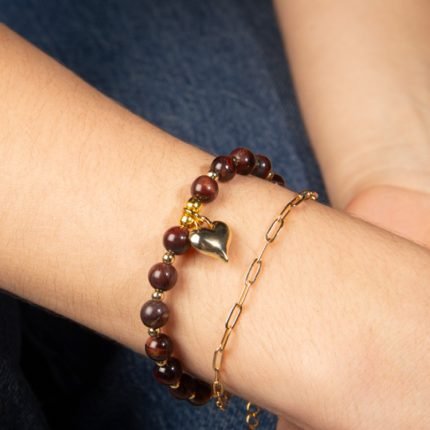 pulsera de corazon cadena